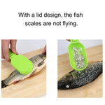 2個セット キッチン必需品 魚のウロコ取りスクレーパー 魚のウロコナイフ カバー付き 20x5.2cm ピンク、グリーン、ブルー