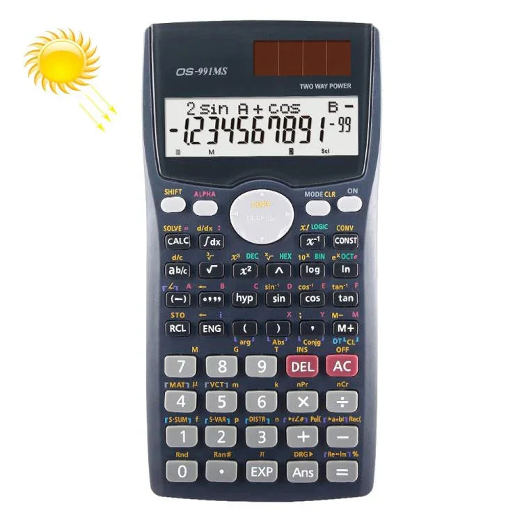 OSALO OS-991MS 10+2桁ダブルライン表示 多機能学生用関数科学計算機 ソーラーエネルギー二重電源計算機、OS-991MS