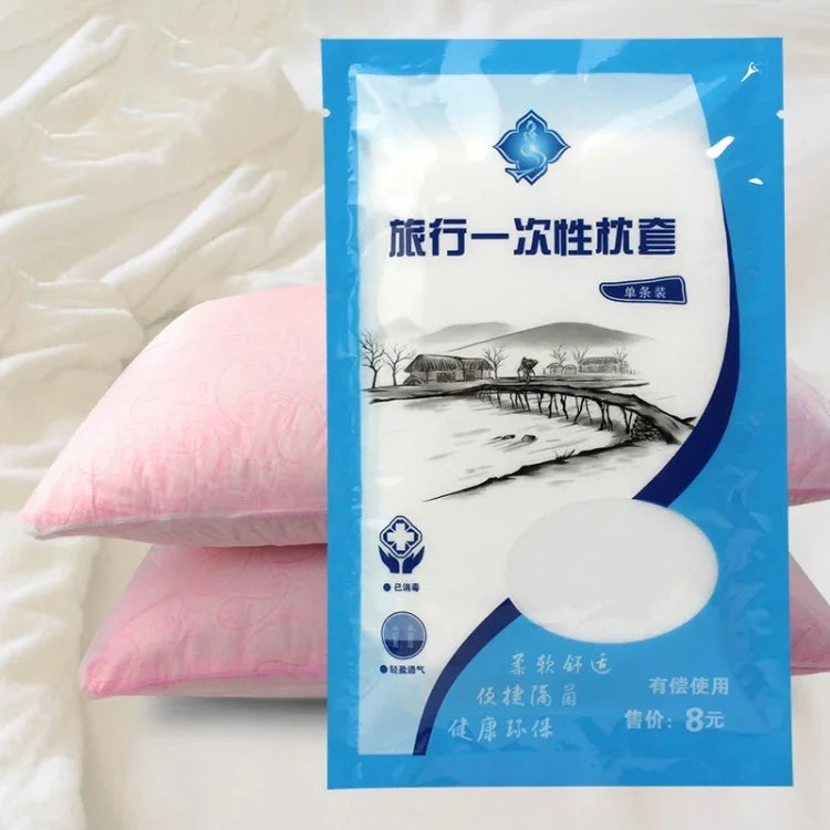 携帯用 使い捨て トラベル 不織布枕カバー、サイズ: 70x50cm、枕カバー