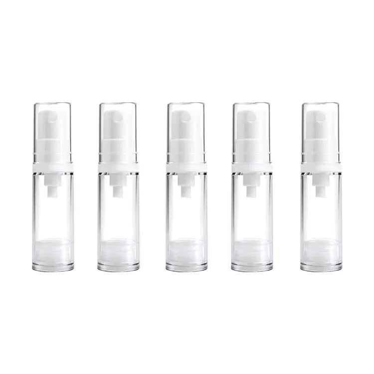 5個セット 携帯用エアレス真空ポンプボトル ファインミスト香水スプレーボトル 5ml、5ml