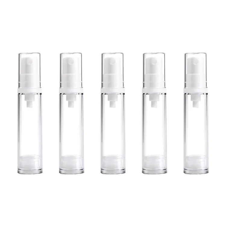5 PCS Portable Airless Vacuum Pump Bottle Fine Mist Perfume Spray Bottle, 10ml, 10ml