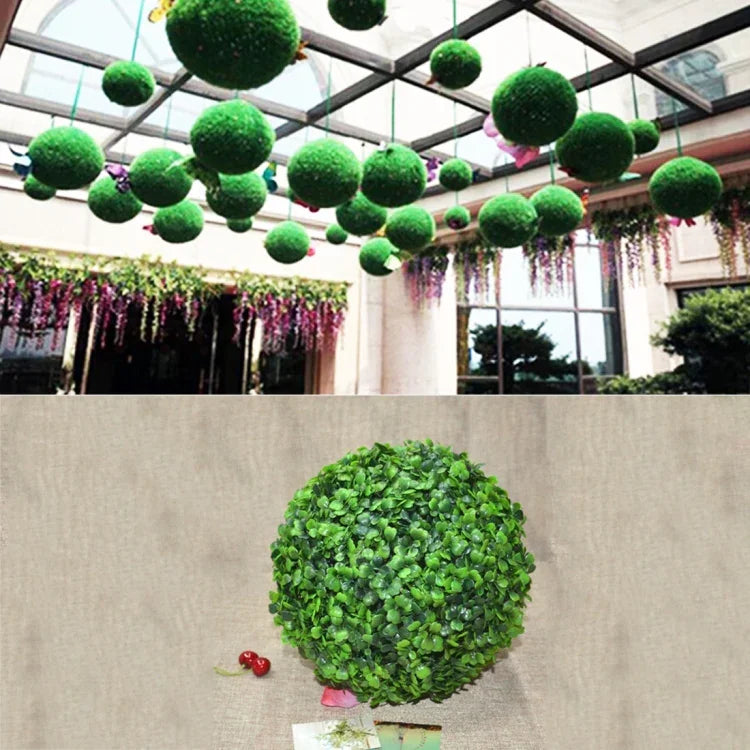人工アグライアオドラタ植物ボール トピアリー ウェディングイベント 家庭用屋外装飾 吊り下げオーナメント、直径：8.7インチ、8.7インチ