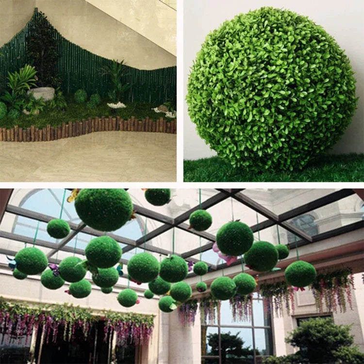 人工アグライアオドラタ植物ボール トピアリー ウェディングイベント 家庭用屋外装飾 吊り下げオーナメント、直径：8.7インチ、8.7インチ