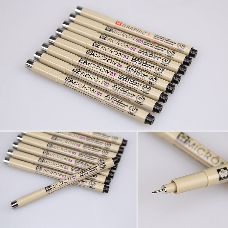 2本セット アーカイブ顔料インク描画ファインライナーペン ニブ マンガミクロンペン 0.5mm、0.25mm、0.3mm、0.35mm、0.45mm