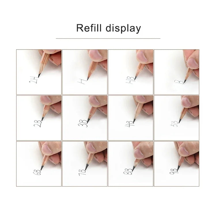 12pcs Drawing Writing Sketch Wooden Pencil Pre-sharpened HB Art Graphite Pencils, HB