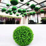人工グリーンユーカリ植物ボール トピアリー ウェディングイベント 家庭用屋外装飾 吊り下げオーナメント、直径：13.4インチ、13.4インチ