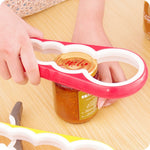 4in1多機能ボトルオープナー 家庭用安全缶開け器 滑り止めキャップ キッチンツール、ランダムカラー配送、4in1
