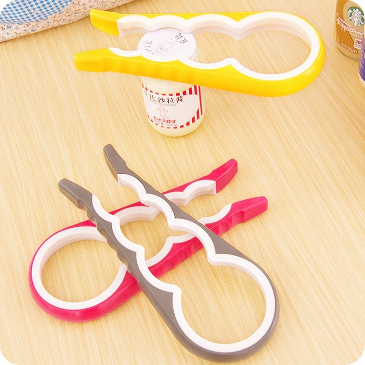 4in1多機能ボトルオープナー 家庭用安全缶開け器 滑り止めキャップ キッチンツール、ランダムカラー配送、4in1