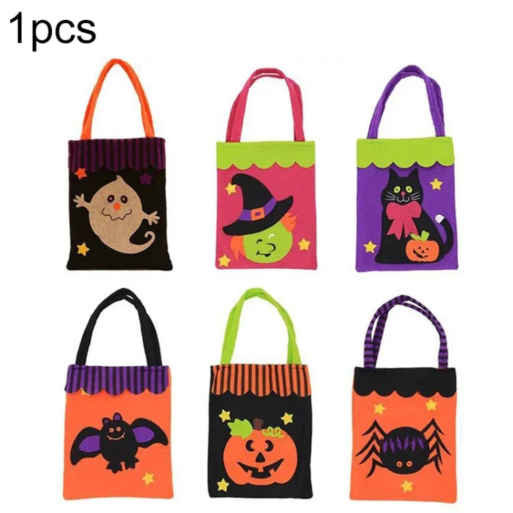 ハロウィン装飾 クリエイティブカートゥーンキャンディギフトスクエアトート 子供用、ランダムスタイル配送、カートゥーンキャンディトート