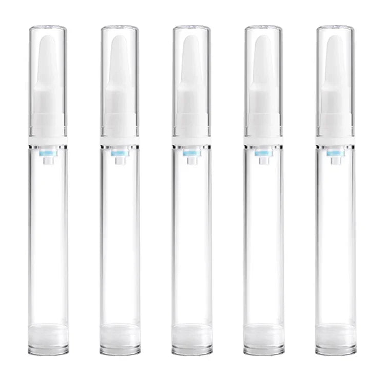 5 PCS Clear Empty Travel Portable Refillable Plastic Pump Bottle Containers, 15ml, 15ml