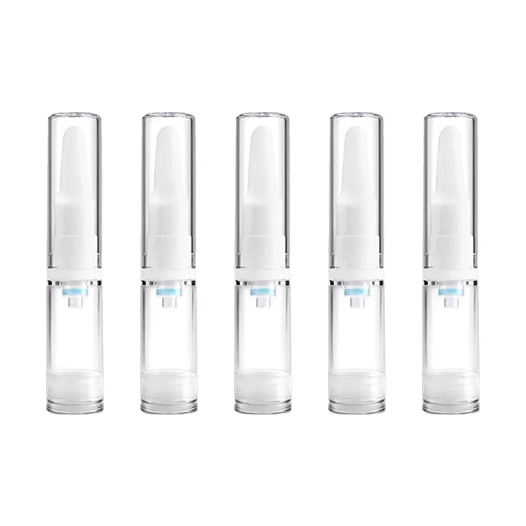 5個セット クリア空ボトル 携帯用詰め替えプラスチックポンプボトル 容量5ml、5ml