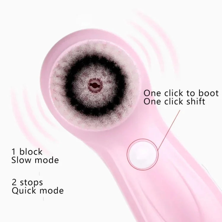 1.2W USB充電式 電子洗顔ビューティー器具 毛穴 鼻の黒ずみ フェイシャルクレンジングブラシ 6in1