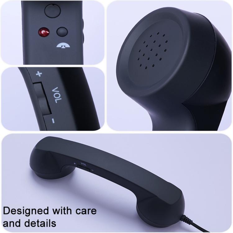 Type-Cプラグ マイク付き レトロ電話 電磁波防止 携帯電話受話器、Type-C