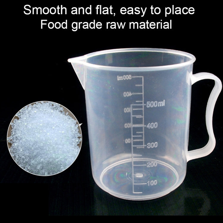 500ml 薄型 PPプラスチックフラスコ デジタル計量カップ シリンダースケール計量ガラス 実験室用ツール、500ml計量カップ