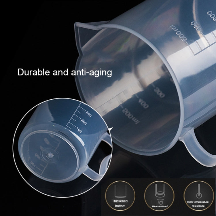 500ml 薄型 PPプラスチックフラスコ デジタル計量カップ シリンダースケール計量ガラス 実験室用ツール、500ml計量カップ