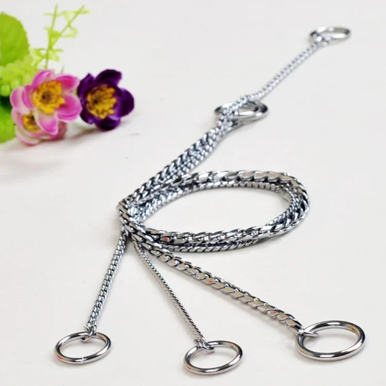 50cm x 4mm ペットPチェーン ペットカラー ペットネックストラップ 犬用ネックバンド スネークチェーン 犬用チェーン 犬用カラー、50cm x 4mm