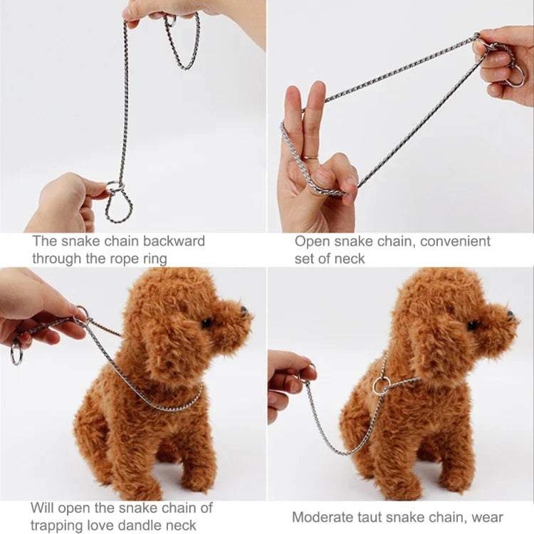 60cm ペットPチェーン ペットカラー ペットネックストラップ 犬用ネックバンド スネークチェーン 犬用チェーン 犬用カラー、60cm