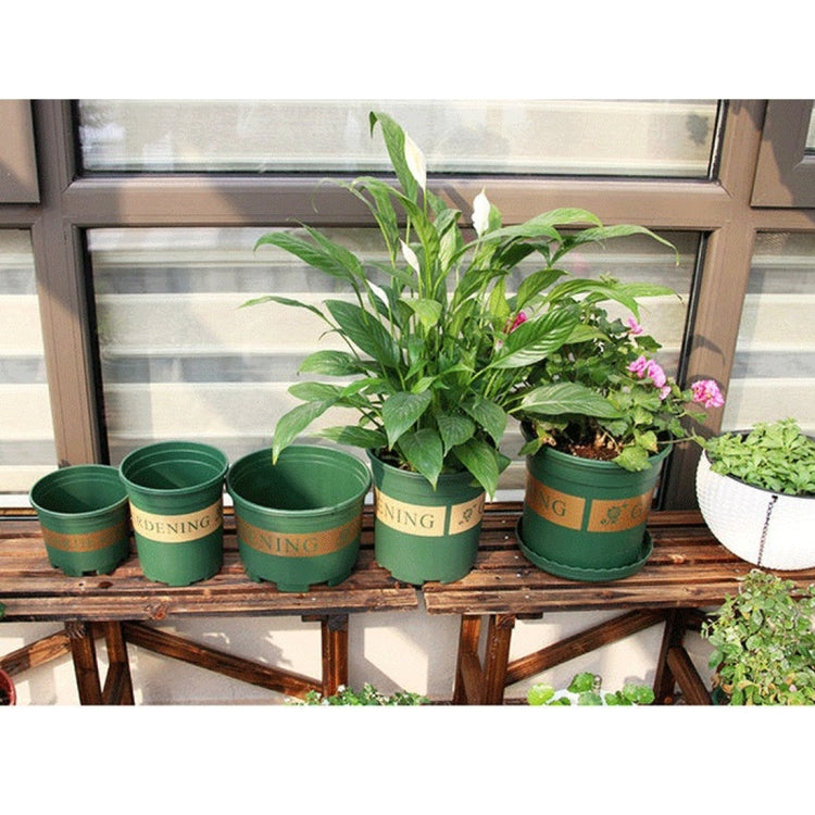 花鉢 植木鉢 プラスチック鉢 創造的なガロン鉢 トレイ付き サイズ:12*16*12cm ランダムテキスト背景色配送, 12*16*12cm