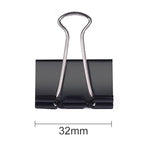 50個セット32mm黒メタルクリップノートレター用紙クリップオフィスバインド、50個／32mm