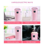 小型-3 2W 加湿器 湿度計 保湿器具 LEDナイトライト付き、水タンク容量: 260ml