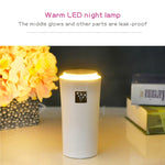 小型-3 2W 加湿器 湿度計 保湿器具 LEDナイトライト付き、水タンク容量: 260ml