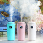 小型-3 2W 加湿器 湿度計 保湿器具 LEDナイトライト付き、水タンク容量: 260ml