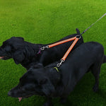 TPU素材ペット犬用2in1絡まり防止トラクションロープダブルペット犬用散歩リード、長さ: 25cm、2in1（赤）