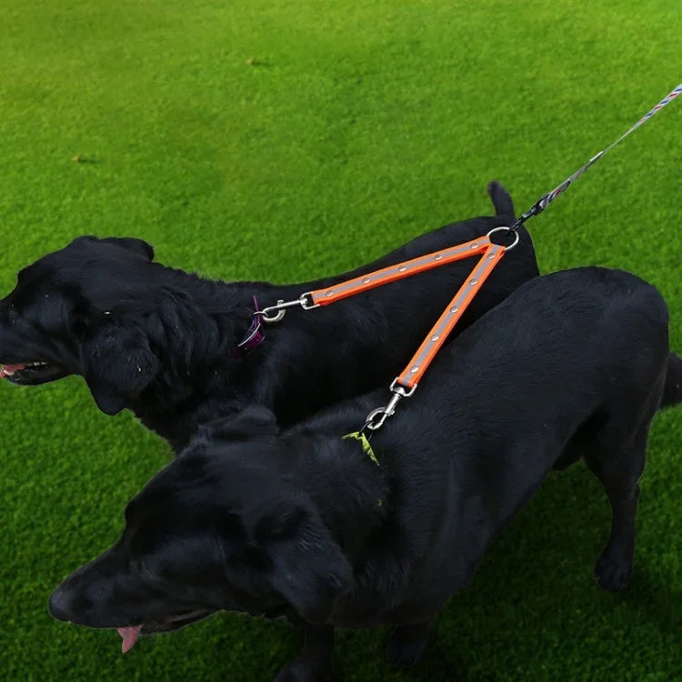 TPU素材ペット犬用2in1絡まり防止トラクションロープダブルペット犬用散歩リード、長さ: 25cm、2in1（赤）