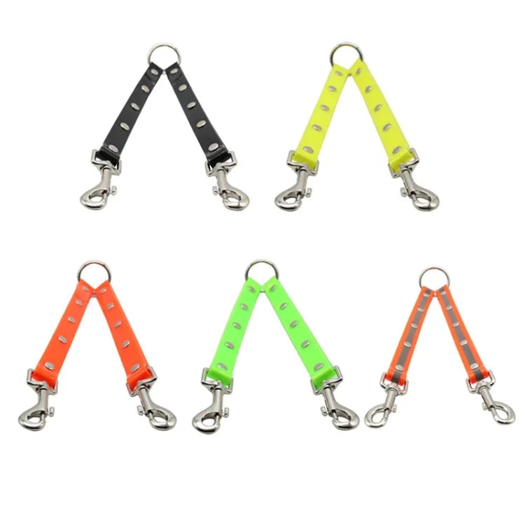 TPU素材ペット犬用2in1絡まり防止トラクションロープダブルペット犬用散歩リード、長さ: 25cm、2in1（赤）
