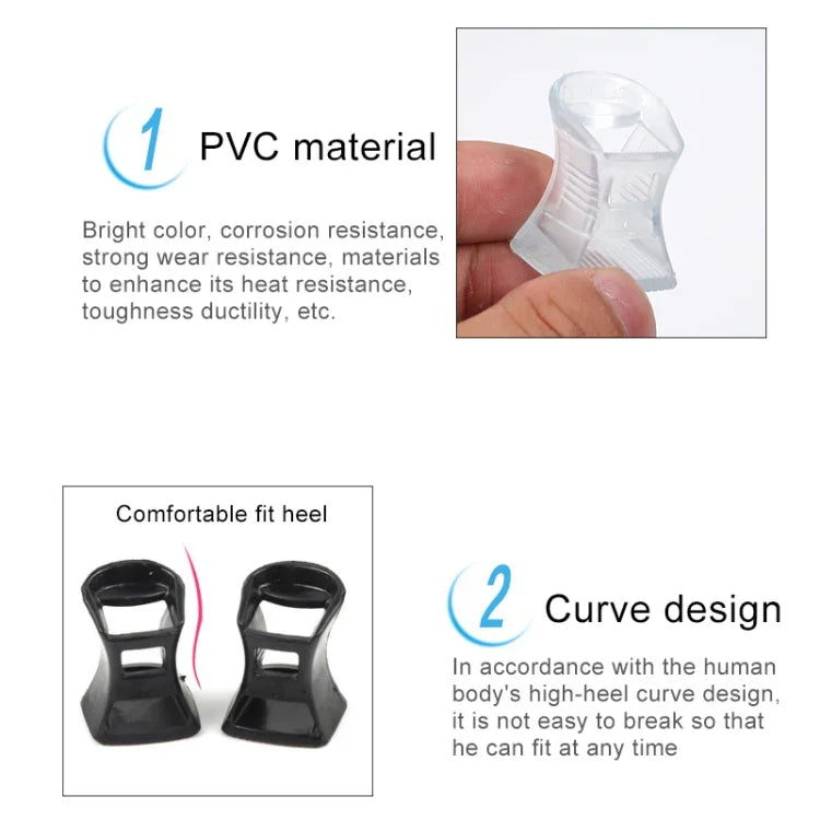 5ペア 耐久性のある滑り止めPVCストッパー 靴用ハイヒールカバー プロテクター、サイズ：S、ランダムカラー配送、サイズ：S
