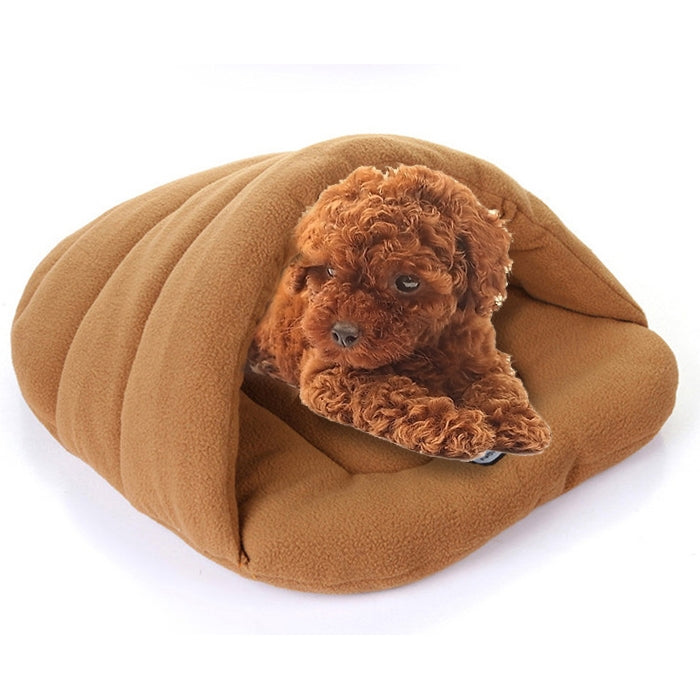 スリッパ型ポーラーフリース暖かく厚手のペット用犬猫ハウス サイズ: L, 58×68×32cm, サイズ: L