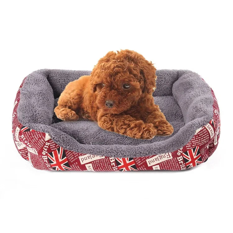 国旗柄四季本物暖かいペット犬用ケンネルマット ペットベッド、サイズ: M、54×42×12cm、サイズ: M、54×42×12cm