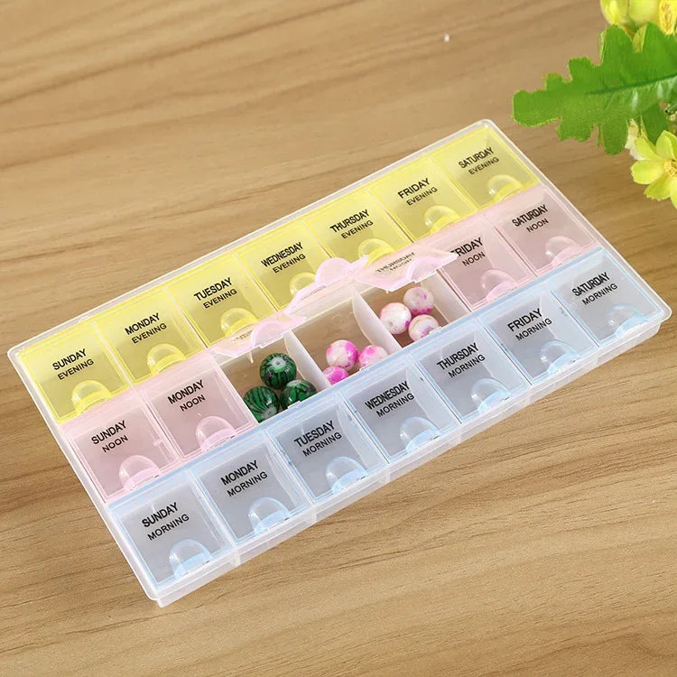 7日分21スロット ピル収納ボックス 錠剤ビタミンオーガナイザーボックス