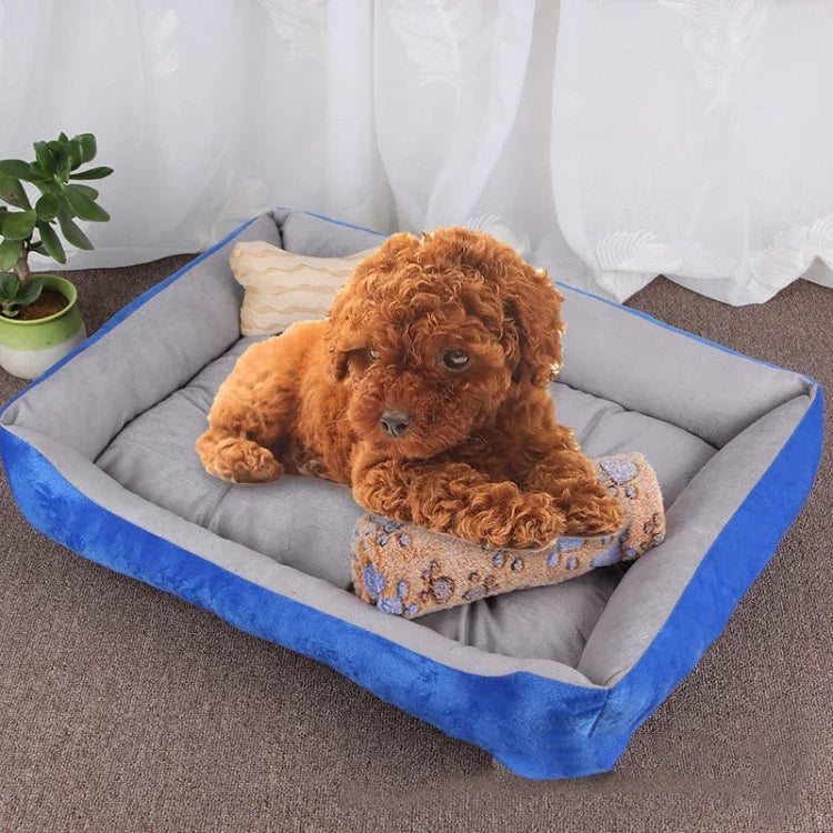 犬の骨柄大きく柔らかい暖かいケンネルペット犬猫用マット毛布、毛布付き サイズ: S、60×45×15cm、サイズ: S
