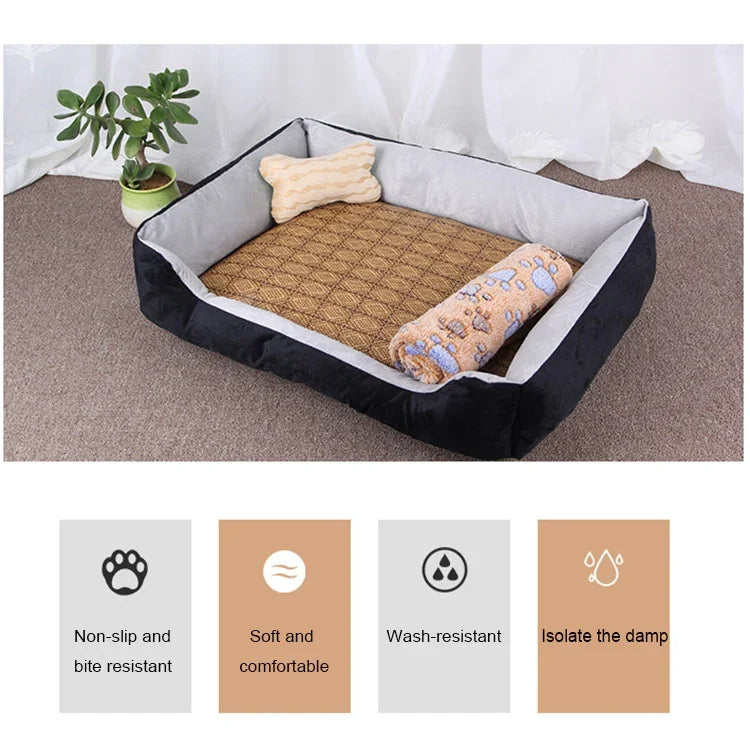 犬の骨柄大きく柔らかい暖かいケンネルペット犬猫用マット毛布、サイズ: M、70×50×15cm、サイズ: M