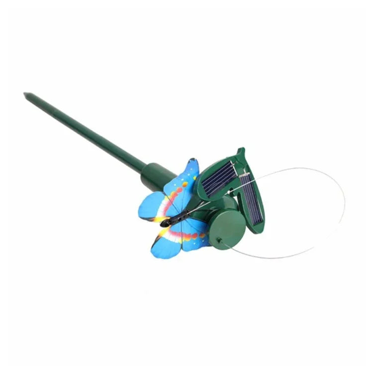 ソーラー電源回転式蝶ハチドリ装飾飛行シミュレーション蝶ペットおもしろ玩具 ガーデニング田園装飾玩具、蝶2個入り