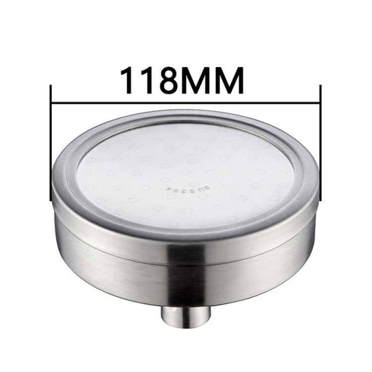 取り外し可能で洗える304ステンレス製丸型加圧トップスプレーシャワーヘッド、サイズ：118mm、パターンD