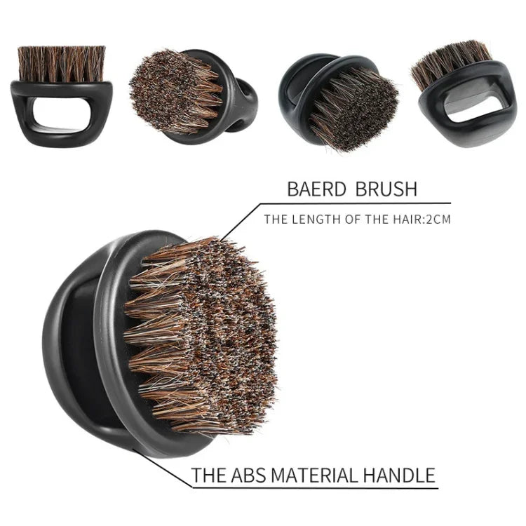 メンズリングデザイン 携帯用イノシシ毛ブラシ ブラック ABS ヘアカット用清掃シェービングブラシ