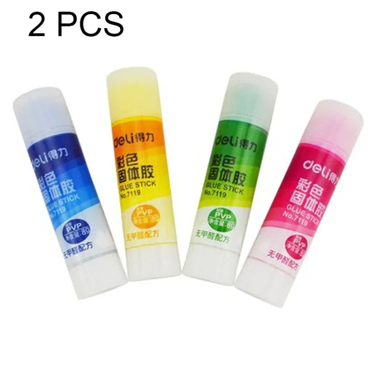 2個セット 学用品 固形のり 高粘度 無ホルムアルデヒド 固形のり, ランダムカラー配送, 7119