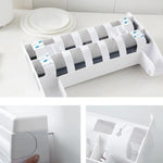 キッチン壁掛けラップホルダー ラップ収納ラック ハンガーラック カッティングデバイス サイズ：39 x 10 x 24cm グレー