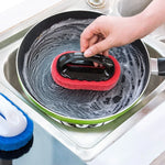 2個入り 除菌スポンジ硬質底クリーニングブラシ 乾湿両用 キッチン・調理台・浴室・浴槽用、ランダムカラー配送、乾湿両用クリーニングブラシ