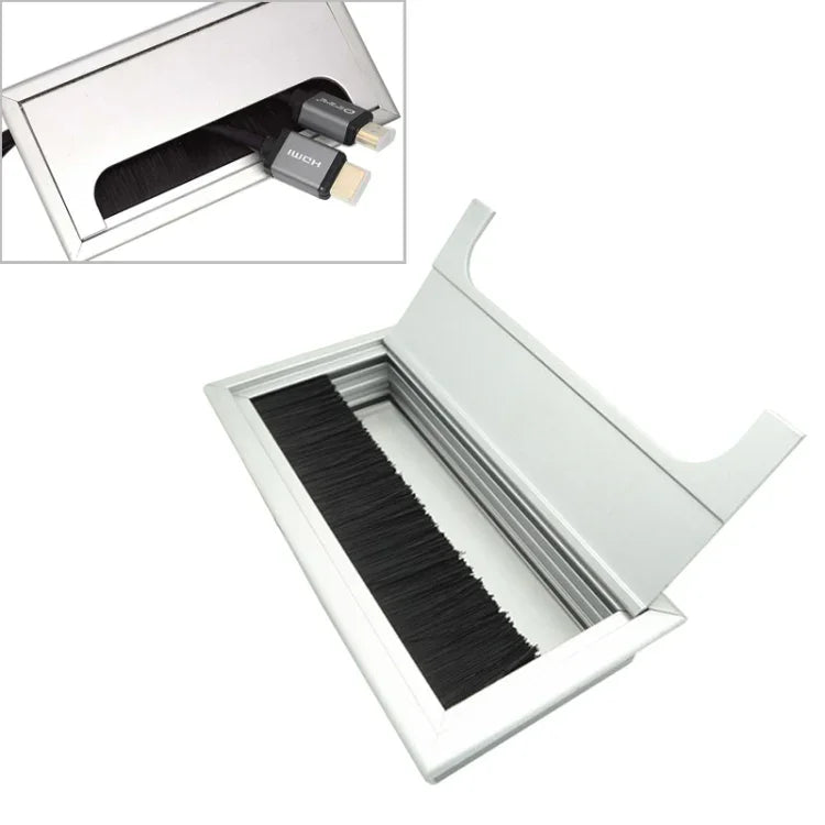 8x16cm デスク用防塵アルミワイヤーボックスねじ穴付きブラシ付き、8x16cm