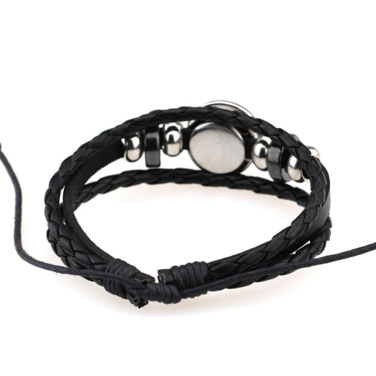 欧米風 手編み ビーズ レトロ DIY ブレスレット 星座 レザー パンク ファッション ブレスレット、射手座、魚座、蟹座、牡羊座、蠍座、山羊座、乙女座、獅子座、天秤座、双子座、牡牛座、水瓶座