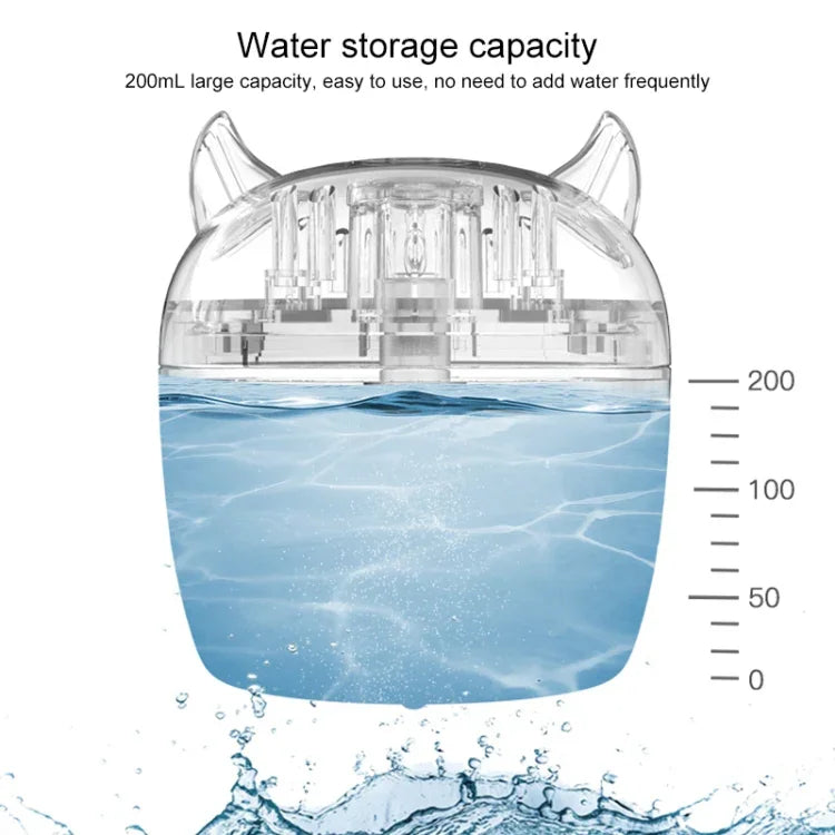 WT-H21デビルアトマイジング加湿器カラフルナイトライト付き、水タンク容量：200mL
