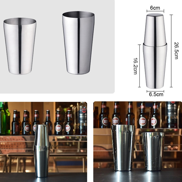 ステンレス製ボストンカクテルシェーカー 高級バーテンダーツール / プレミアムバーウェアツール、容量：750 + 600ml、カクテルシェーカー