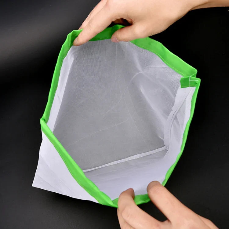 10枚入り ダブルステッチ 強化 再利用可能 フルーツサンドポーチ メッシュ収納バッグ サイズ：30cm x 43cm ランダムカラー配送 サイズ：30cm x 43cm