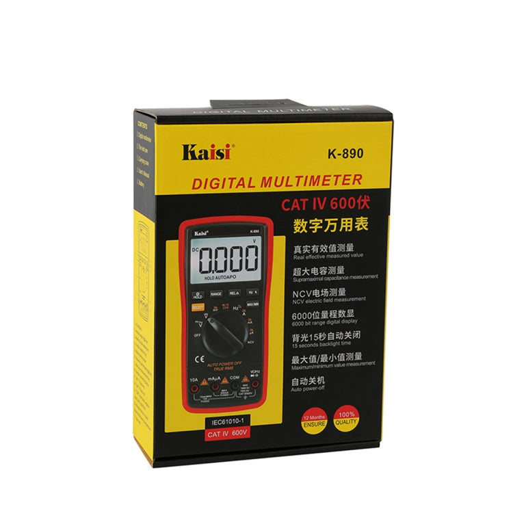 Kaisi K-890 プロフェッショナル LCD デジタルマルチメーター 電気用ハンドヘルドデジタルマルチメーターテスター