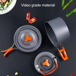 Hewolf 1692 アウトドアキャンプ食器鍋調理器具セット 2-3人用、HW-K1692 2-3人用