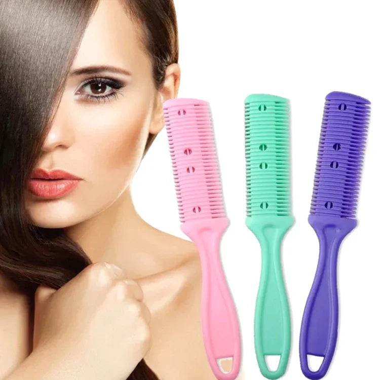 3個セット ヘアツール 両面ナイフ ヘアコーム 前髪トリマー 薄毛用器具 ヘアクリッパー、ランダムカラー配送、10個ランダムカラー配送