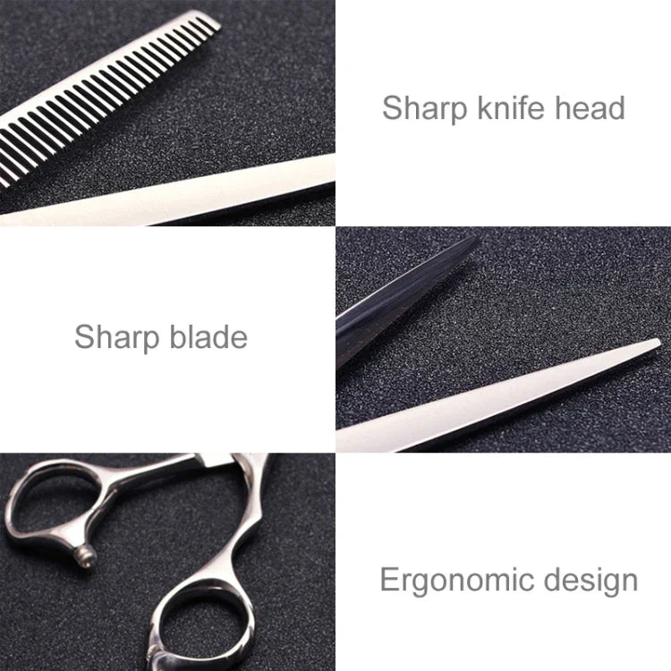 ファッション耐久性鋭い理美容用ヘアカットはさみ/シザーズ バーバー用薄毛用歯はさみ（シルバー薄毛はさみ）、薄毛はさみ